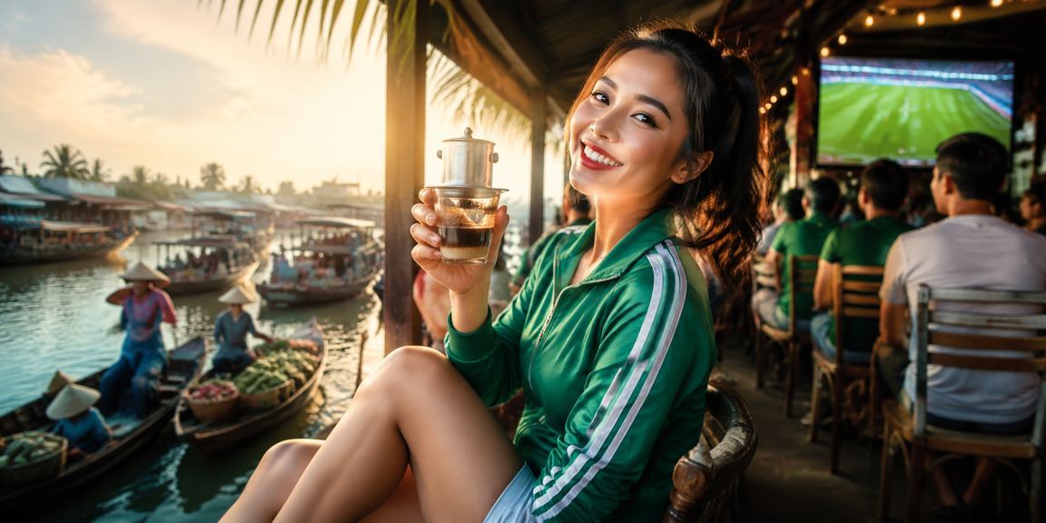 Không gian cà phê Cần Thơ – người dùng thư giãn và theo dõi thông tin giải trí trực tuyến