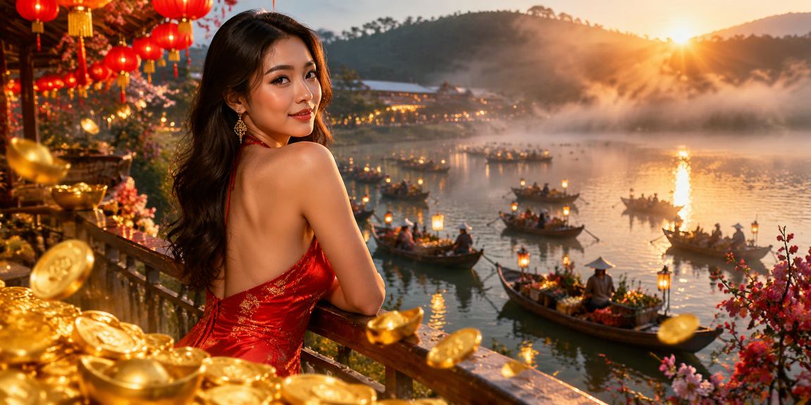 Khung cảnh thư giãn tại Đà Lạt – người dùng xem thông tin cược và voucher trên điện thoại